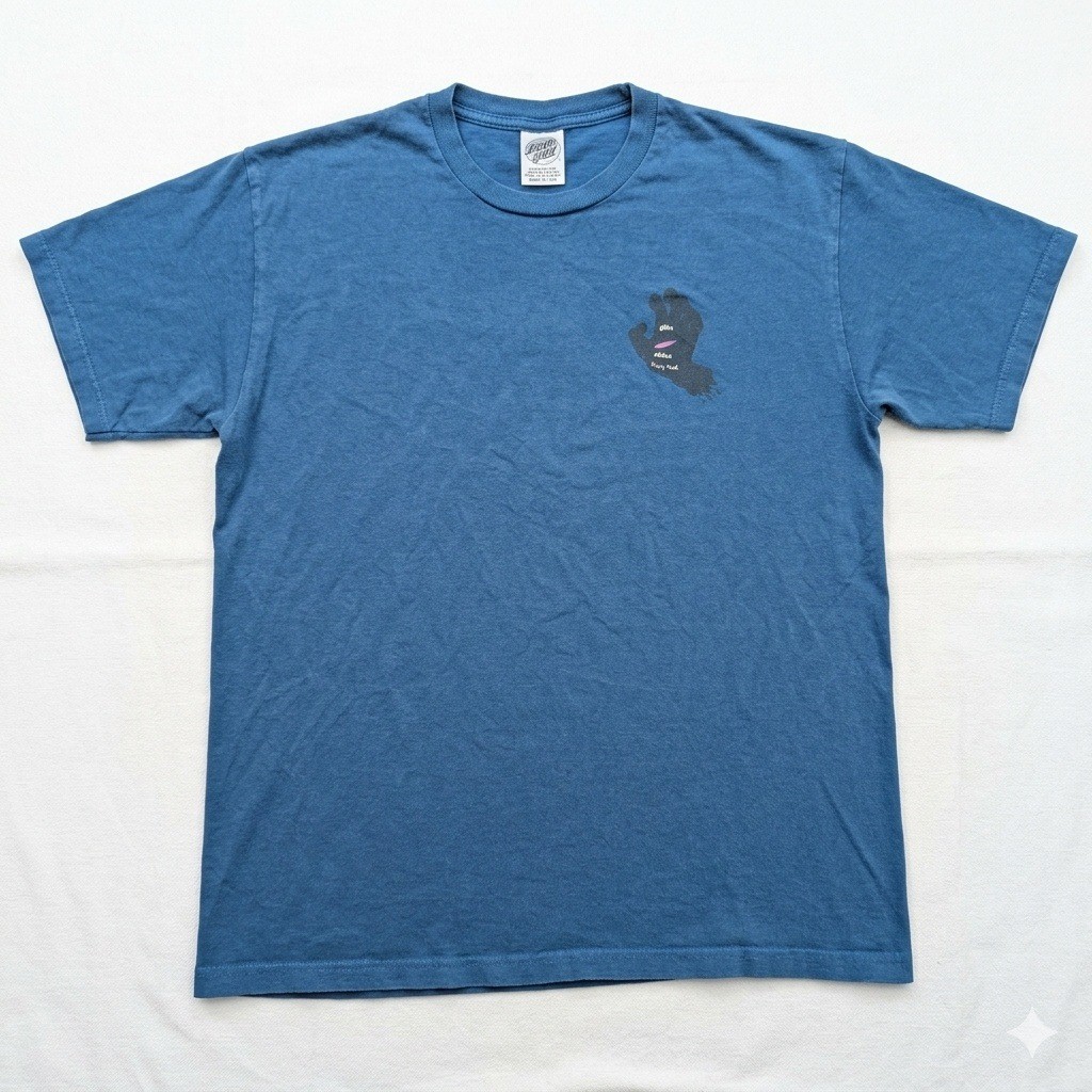 Men's Large Santa Cruz Skateboards Screaming Hand Blue T-Shirt NHS Jim Phillips gallery