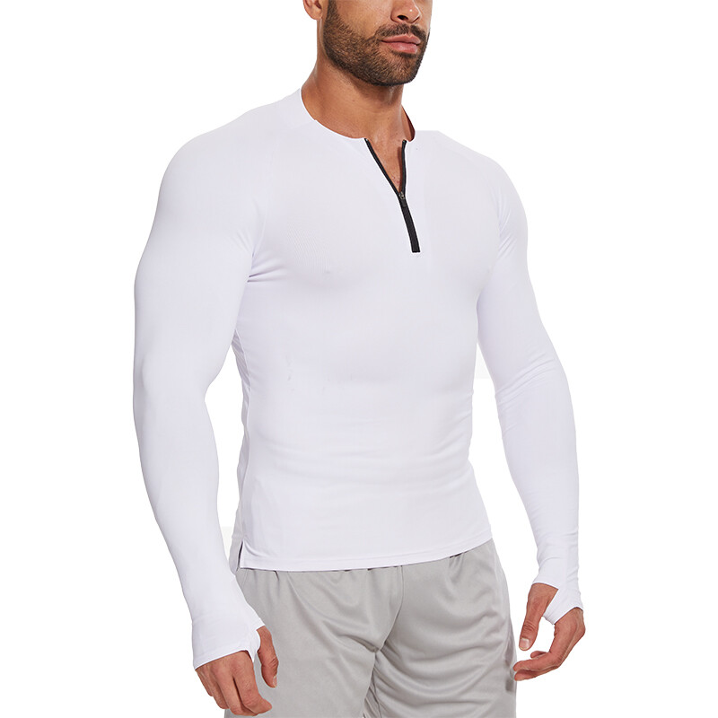 Men Compression Shirt Long Sleeve Athletic Fitness Quick-drying Breathable Tops gallery