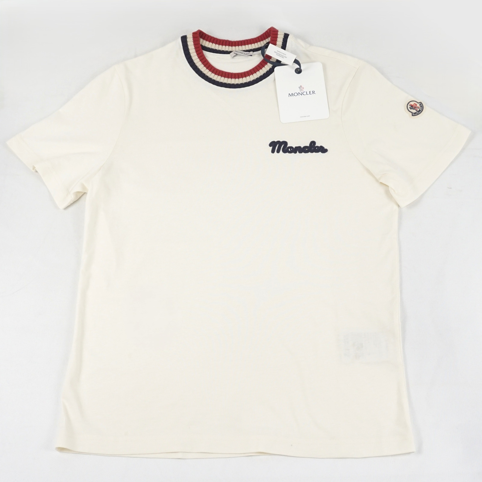 Moncler Embroidered Logo Cotton Short-Sleeve T-Shirt In White - Men's Size XXL gallery