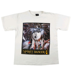 Spirit Dancer Diamond Dust Vintage 90s T Shirt Mens M White Native American Art