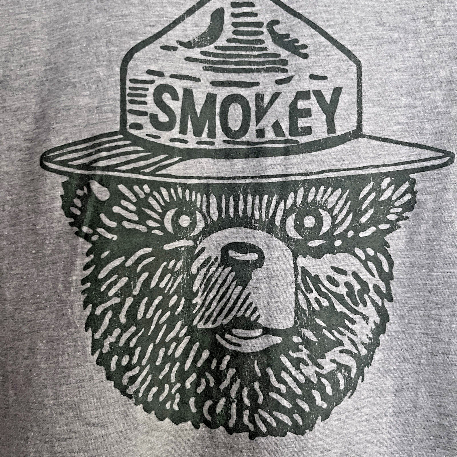 Smokey The Bear Gray Green Size M, Only You Can Prevent Forrest Fires T Shirt gallery