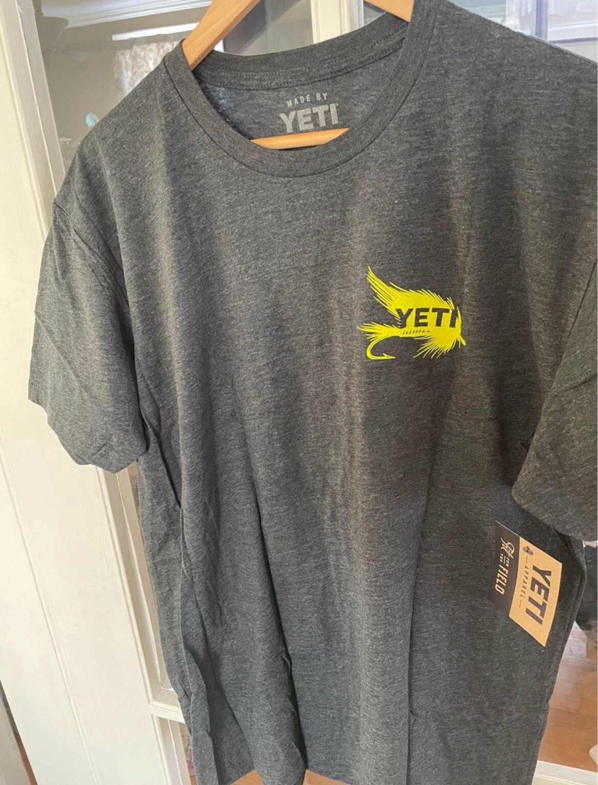 Brand NEW Yeti fish Grey Fly Fishing Shirt Size MEDIUM Men’s Tshirt fly fishing gallery