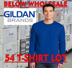 Below WHOLESALE Blank long sleeve T-Shirt -54 GILDAN 2400 royal blue Bulk Lot