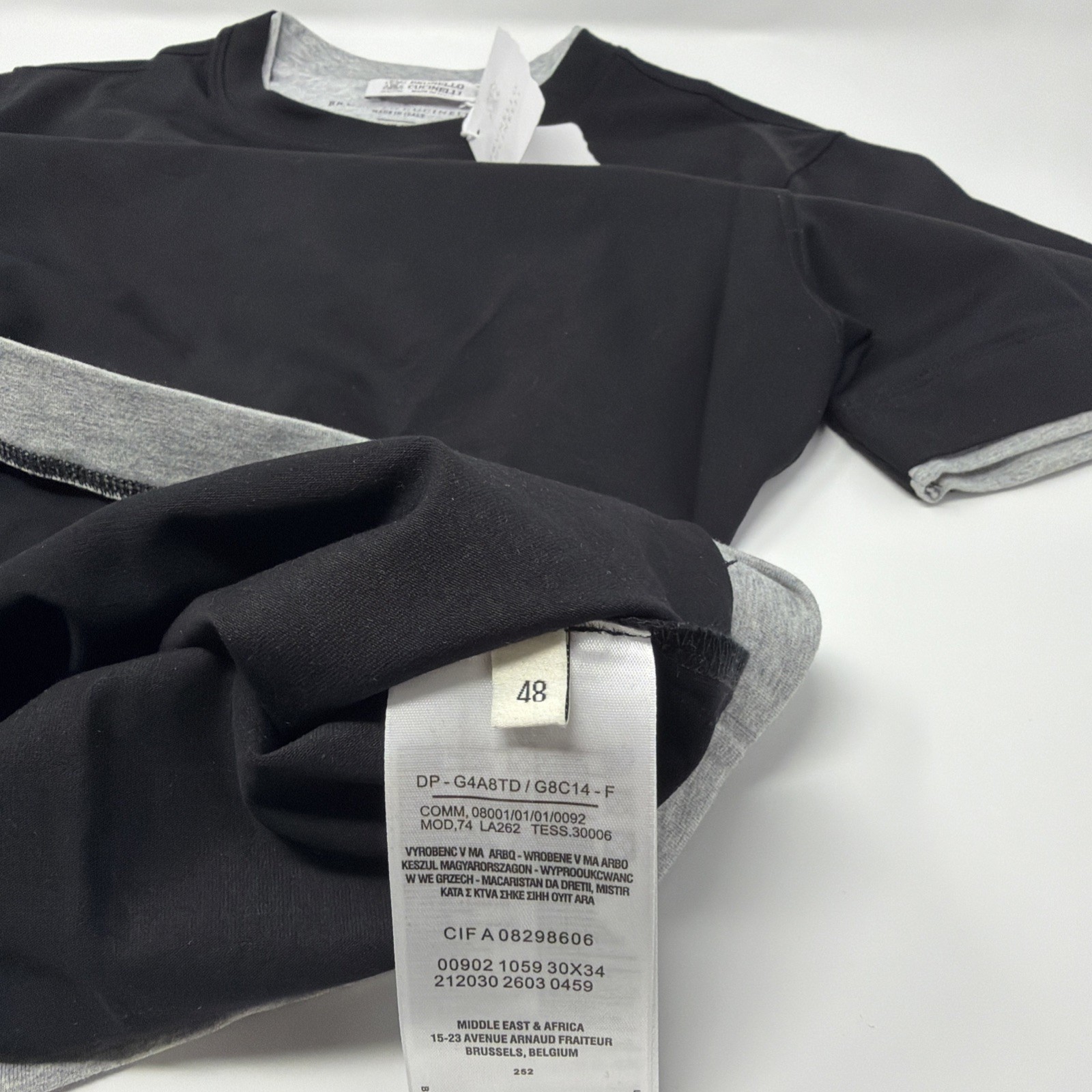 BRUNELLO CUCINELLI Black /gray Layering T-shirt. SZ 48 slim fit gallery