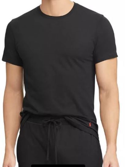 3 GENUINE POLO RALPH LAUREN MENS 1XL TO 6XL BIG&TALL BLACK COTTON CREW T-SHIRTS gallery