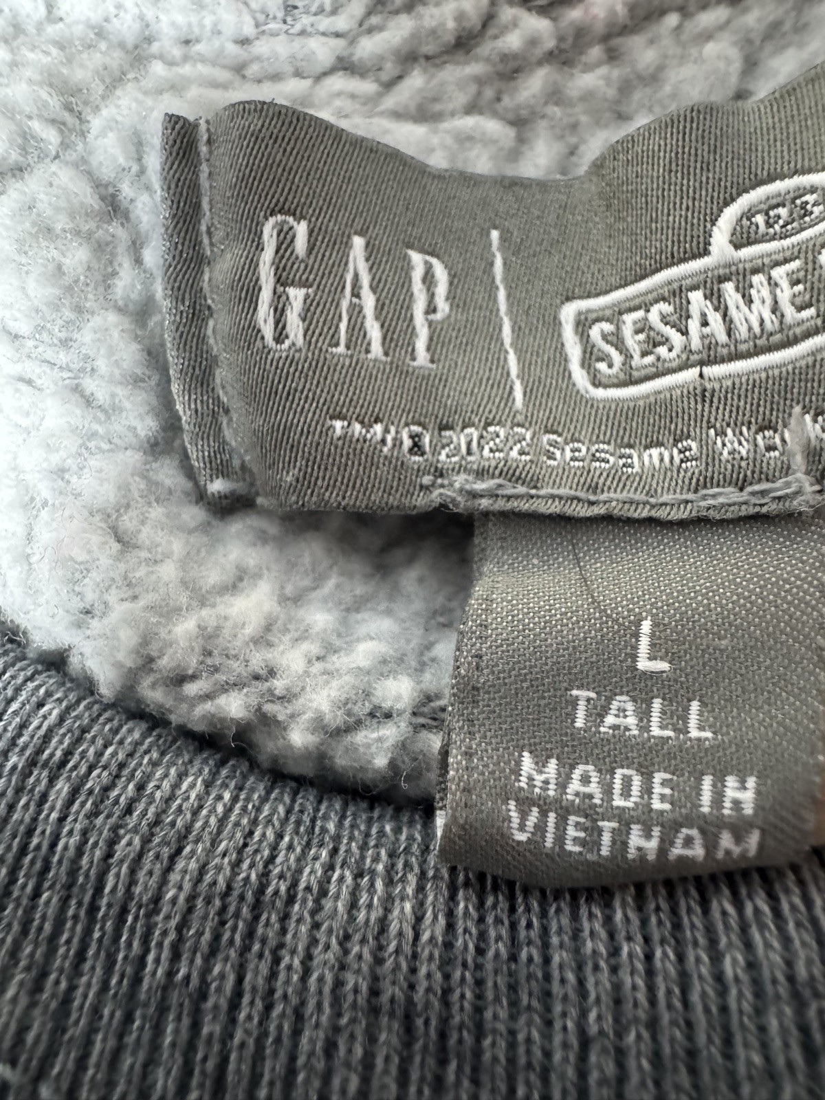 Gap x Sesame Street Crewneck Sweatshirt Mens Large Tall Gray Big Bird gallery