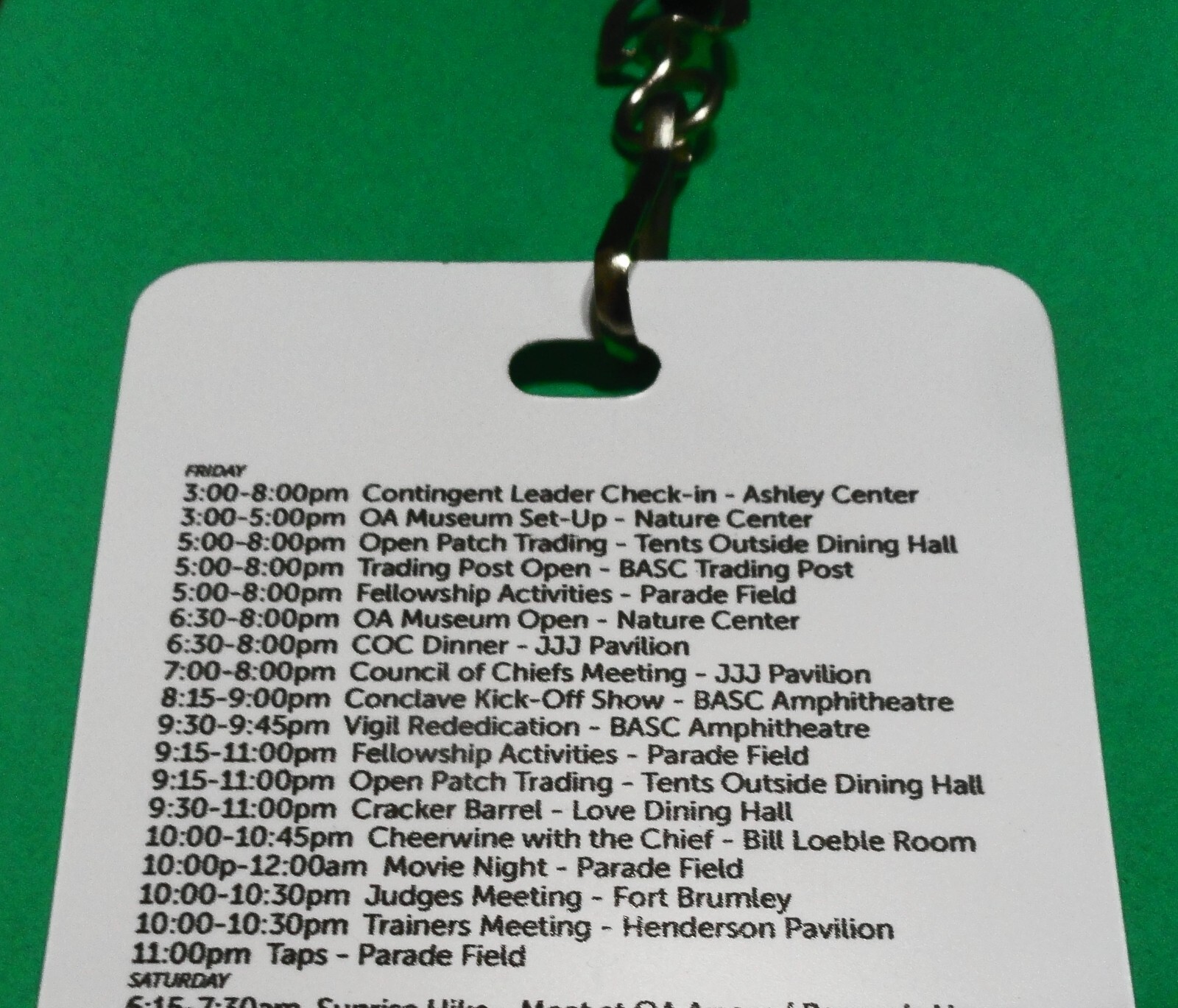 2025 OA Section E6  Conclave: OFFICIAL ID Badge with Lanyard