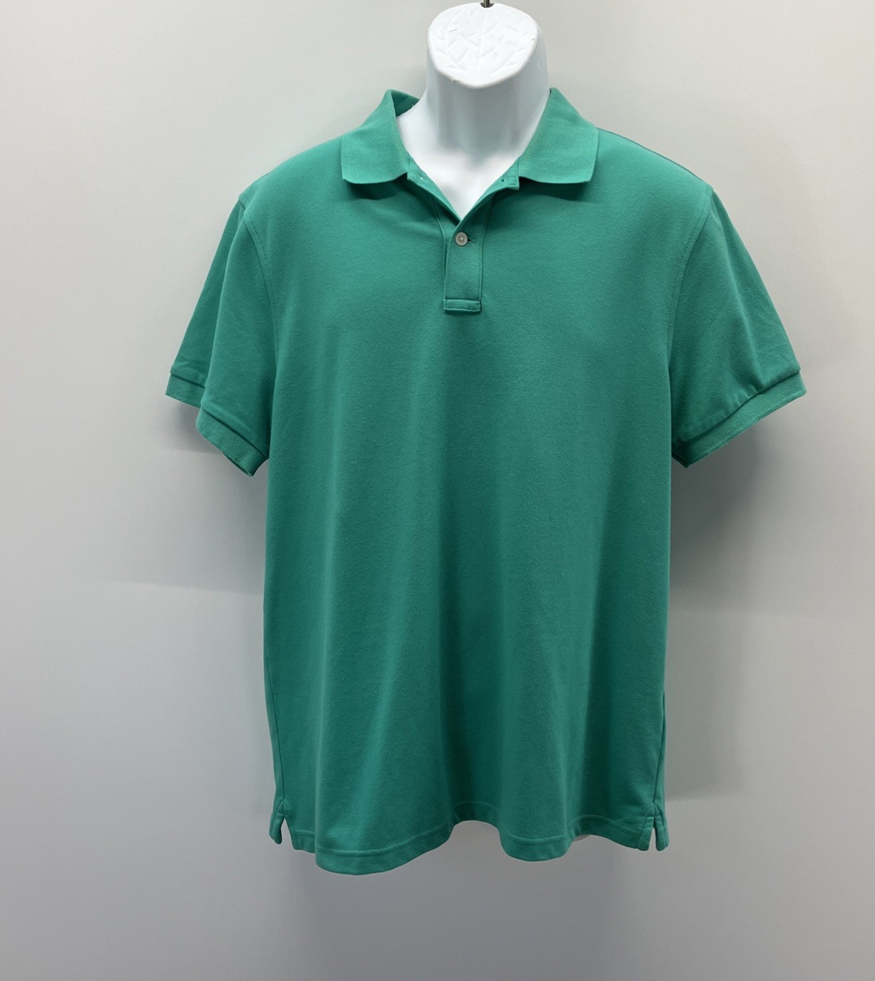 J Crew Flex Piqué Polo Untucked Shirt Green Men's SZ Large gallery