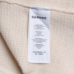 Sandro Men’s Beige Knitted Long Sleeve Oversized Shirt Size M SHPTR00540