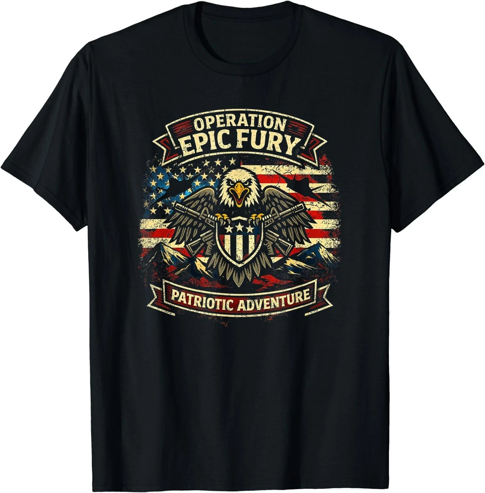 Operation Epic Fury Patriotic Adventure American Flag Eagle T-Shirt