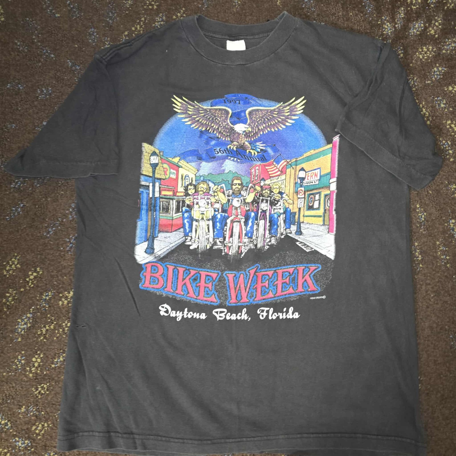 Vtg 1997 Daytona Beach Florida Bike Week Shirt Ryder Sports Single Stitched
