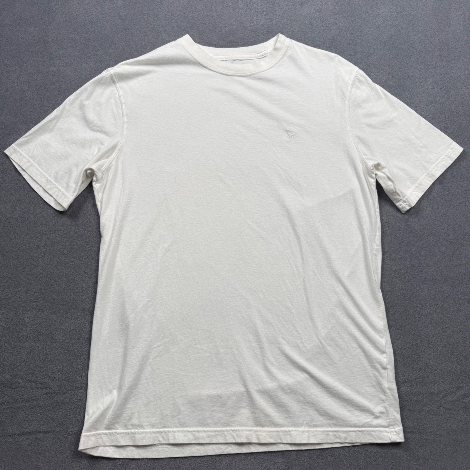 American Eagle T-Shirt Cotton Jersey Minimalist Casual White Medium Tall