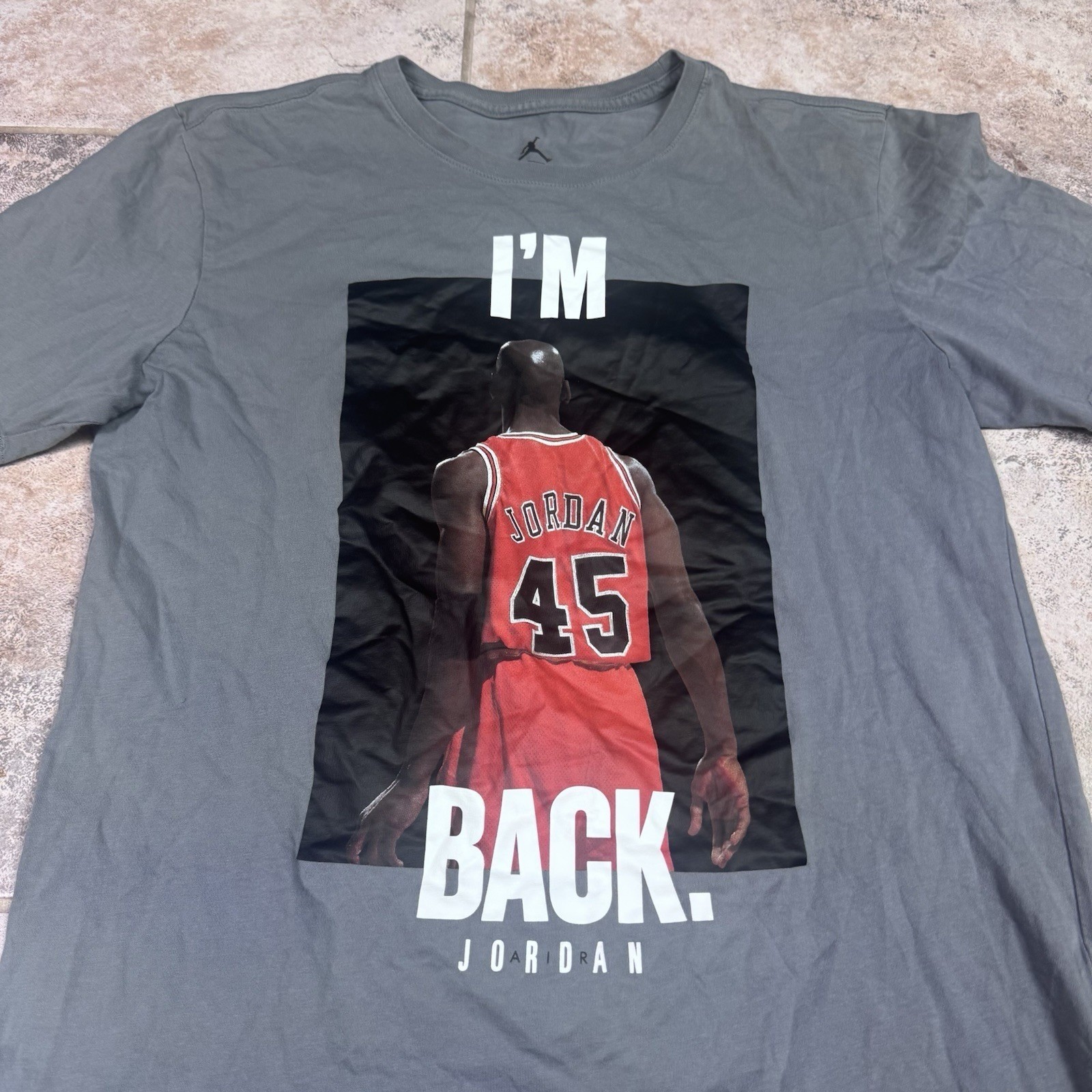 Jordan I'm Back #45 Nike Air Gray Shirt Mens Medium Short Sleeve Basketball gallery