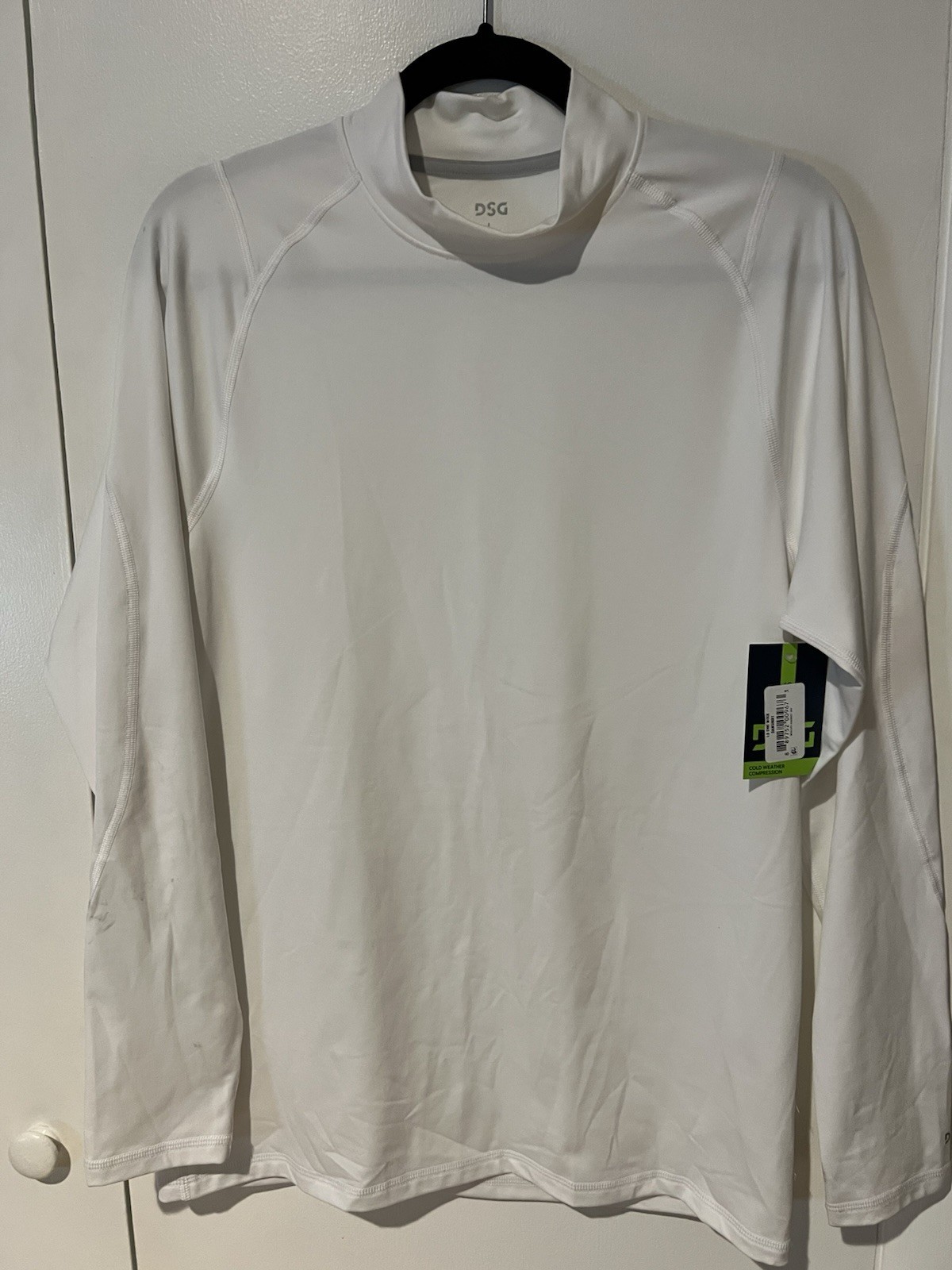 DSG Men's Cold Weather Compression Crew Neck Top White Base Layer Size Large gallery