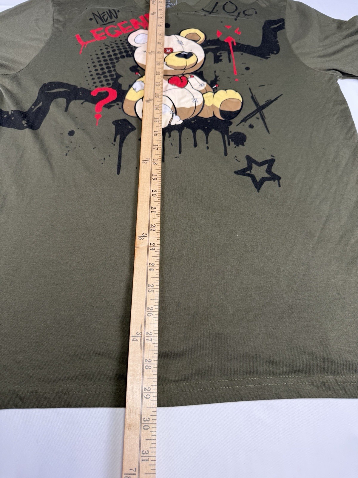 South Pole Men's XL Olive green Graffiti SS Crew Neck Legend Bear gallery
