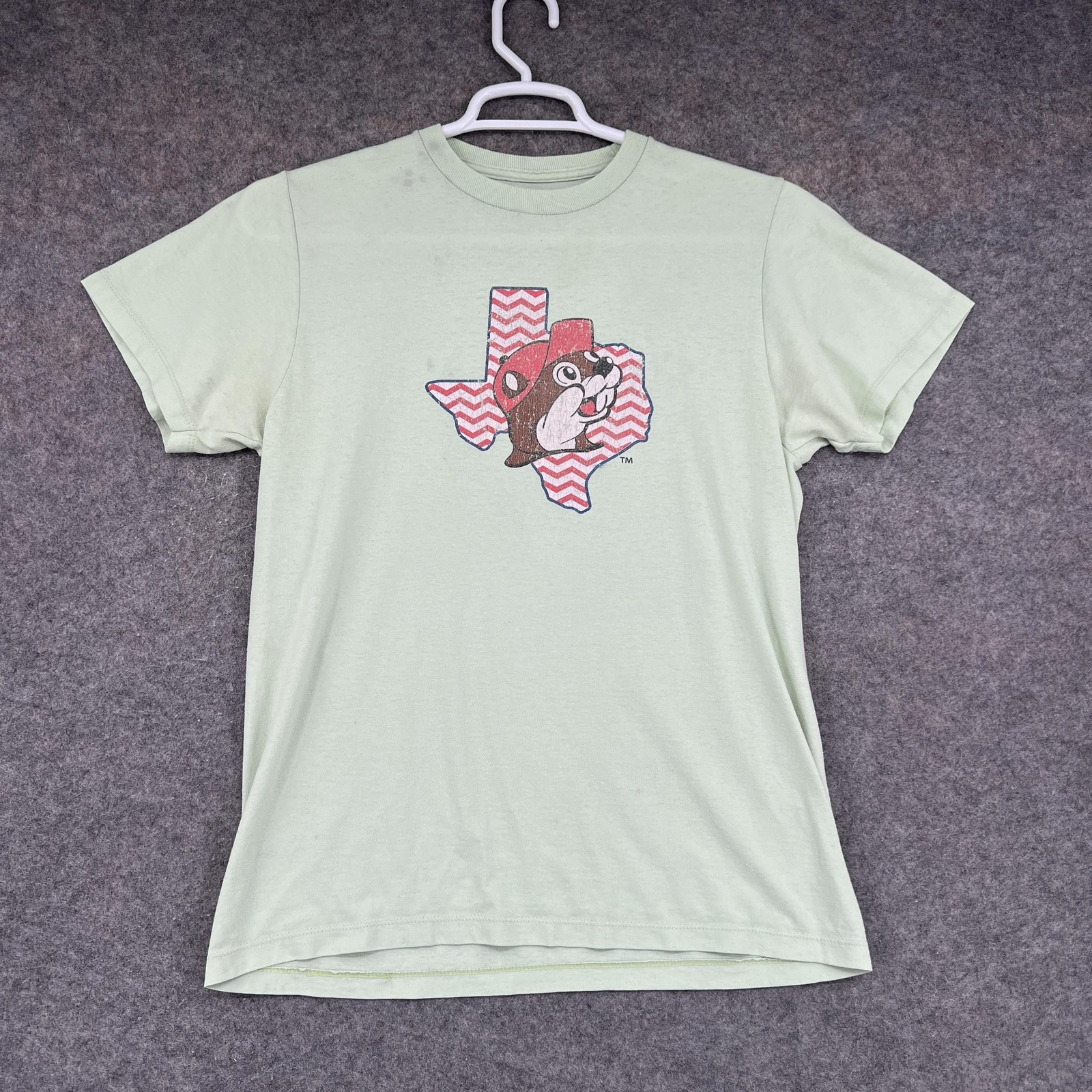 Buc-ee's Shirt Mens Medium Mint Green Texas Beaver Graphic Short Sleeve Made USA gallery