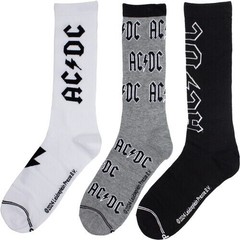 AC/DC – Perri’s – AC/DC – Crew Socks (Assorted Styles 3 Pack Gift Box) [New ] So