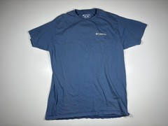 Columbia T Shirt Men L Blue Graphic Logo Outdoor Hiking Casual Cotton Active