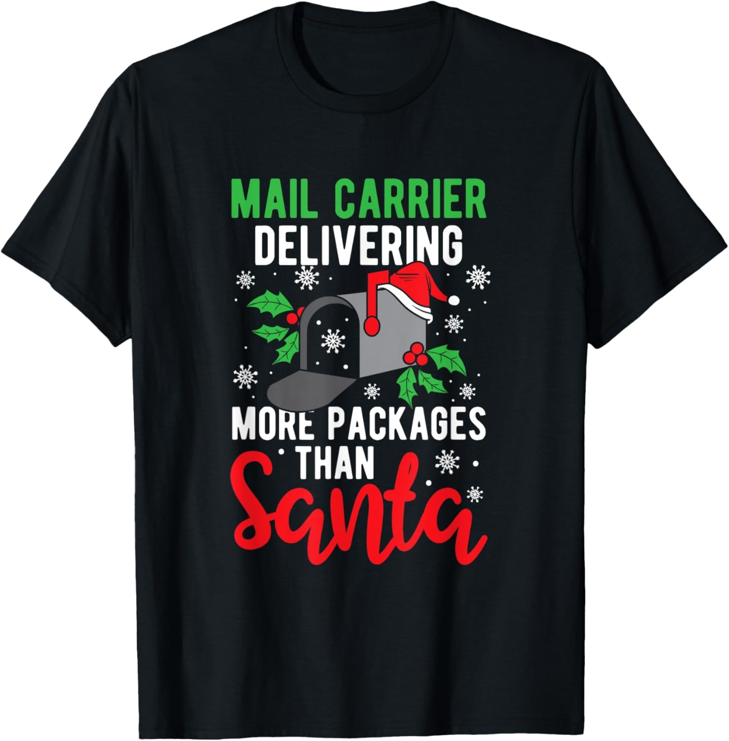 Funny Holiday Mailman Saying Clothing Gift Postman Christmas T-Shirt gallery