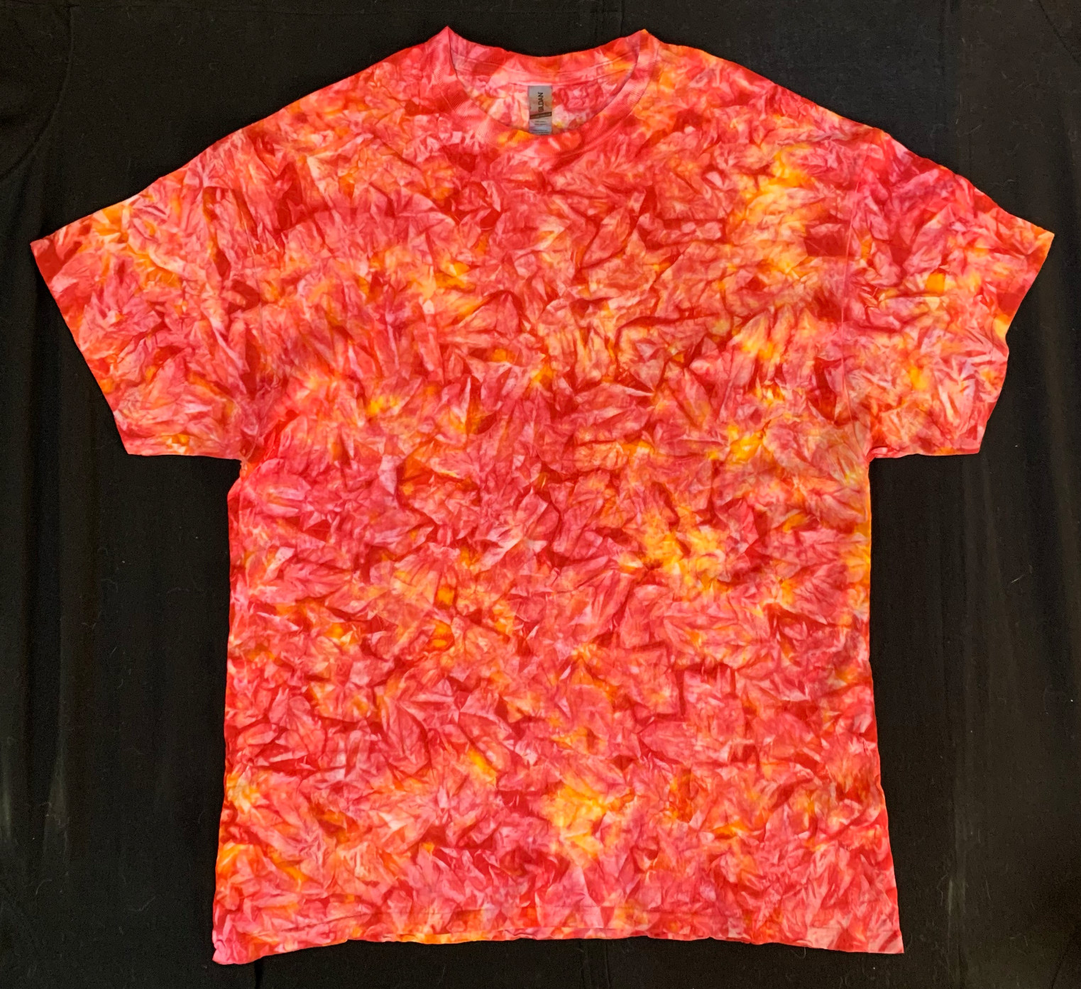 *New* 2XL – Sm Handmade Tie Dye, Blood Orange Cruncht Crinkle, Crew or V-Neck
