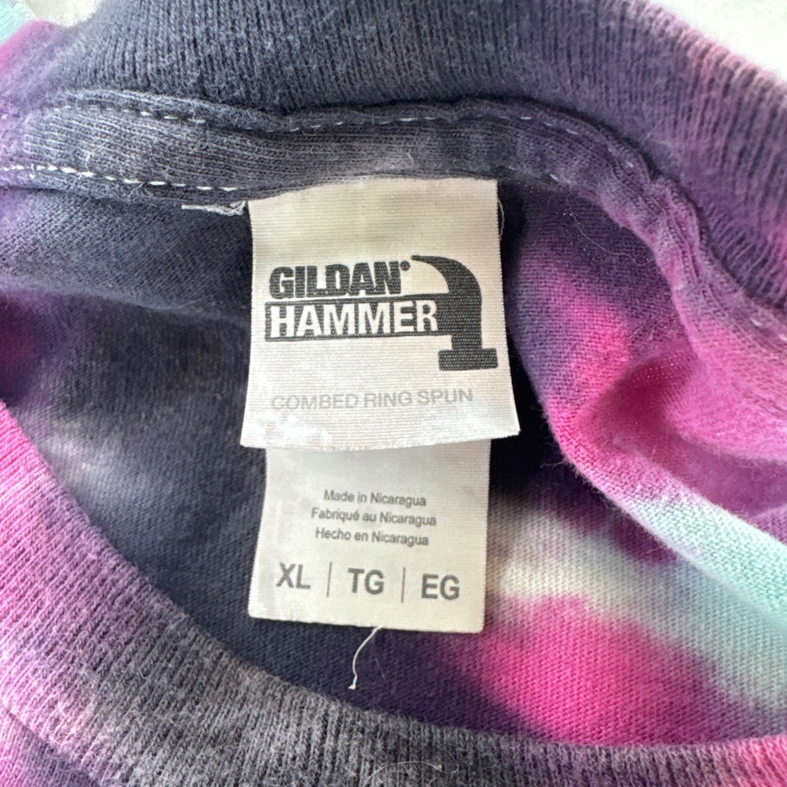 Gildan Hammer Tie Dye T Shirt XL Rainbow Pattern Short Sleeve Cotton gallery