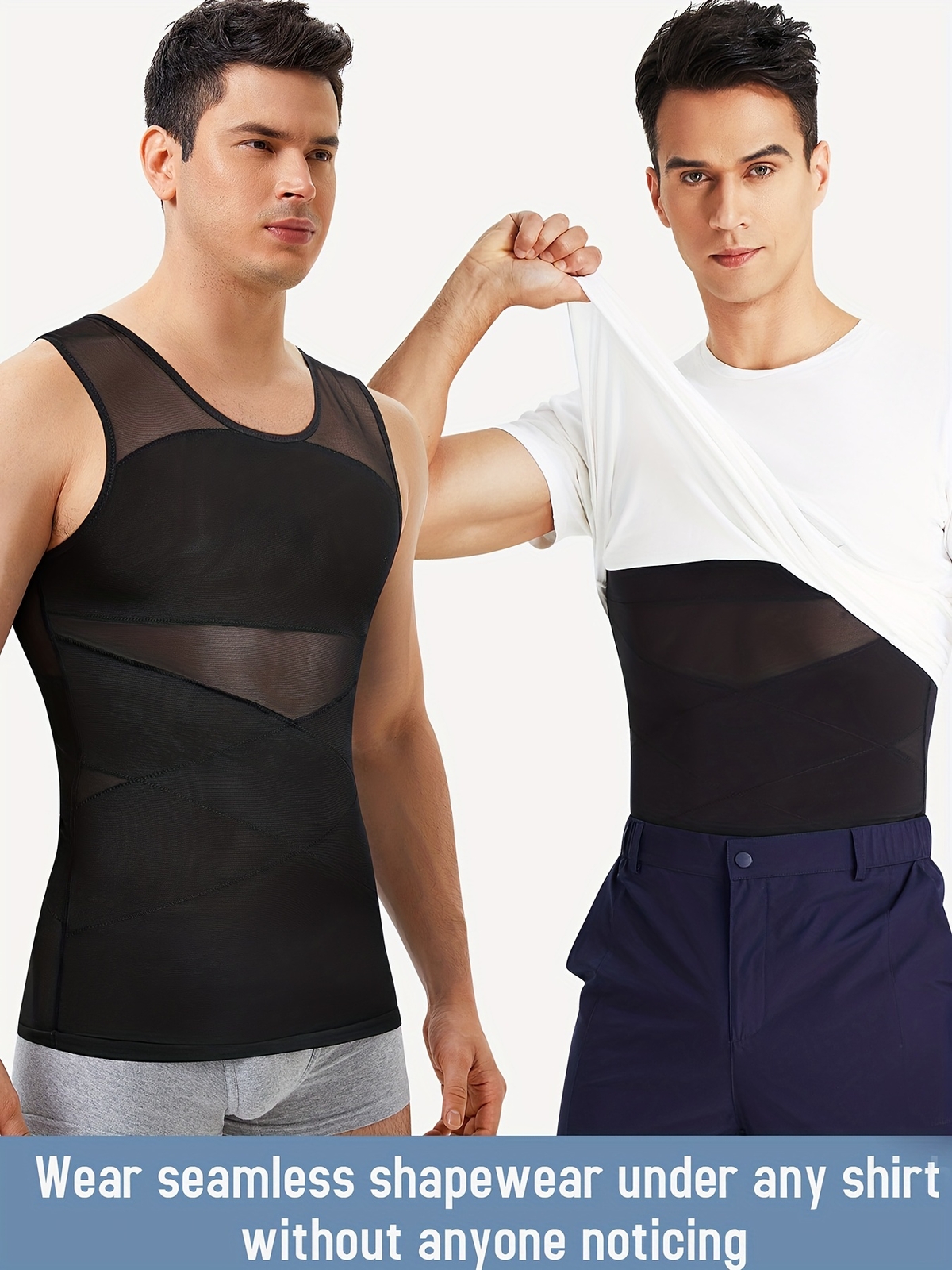 Men Chest Compression Shirt Body Shaper Posture Correct Vest Tummy Control Tops gallery