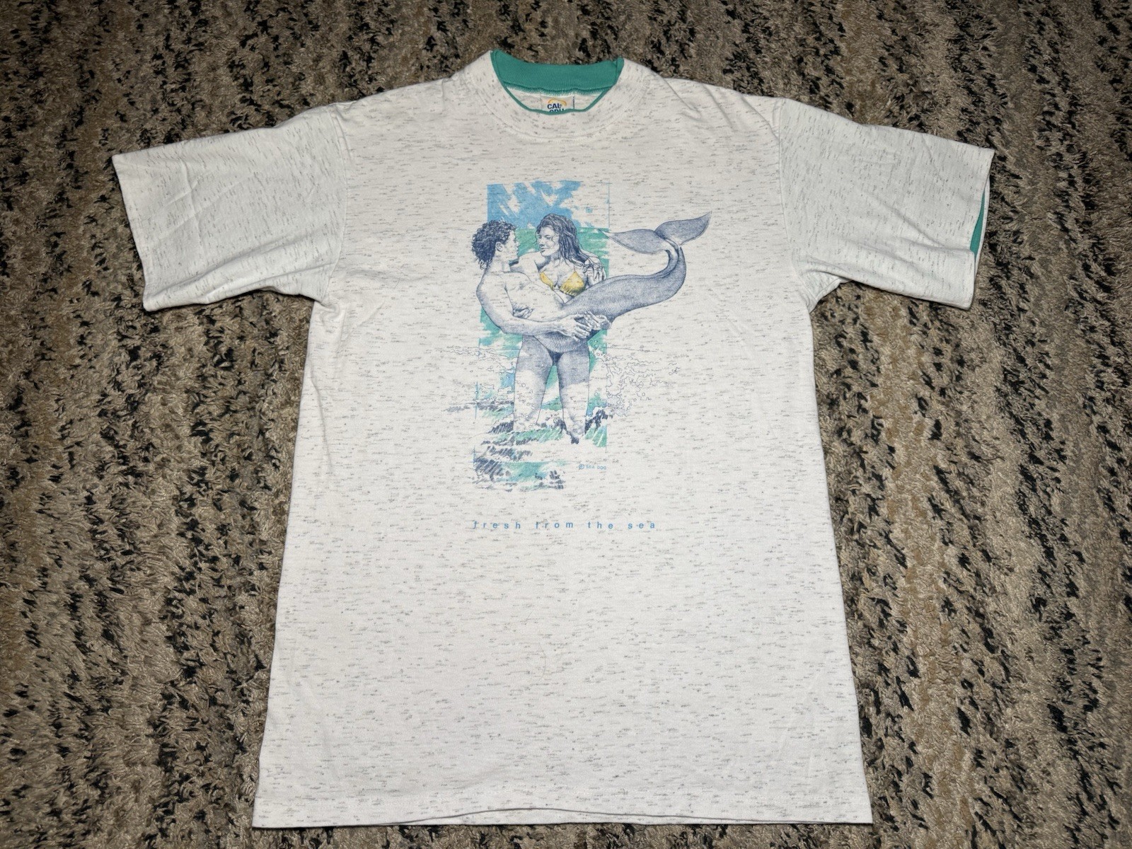 Vtg 80s 90s Sea Dog Sportswear Beach Male Mermaid Funny Ironic T Shirt Medium gallery