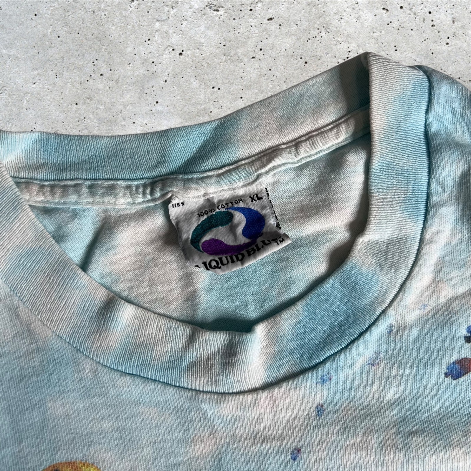 Vtg Liquid Blue T Shirt Single Stitch 1992 AOP Men's Coral Reef Aquatic Crewneck gallery