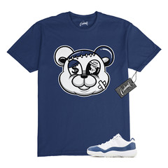 11 Diffused Blue Midnight Navy Football Grey White T Shirt Match STITCH Jordan