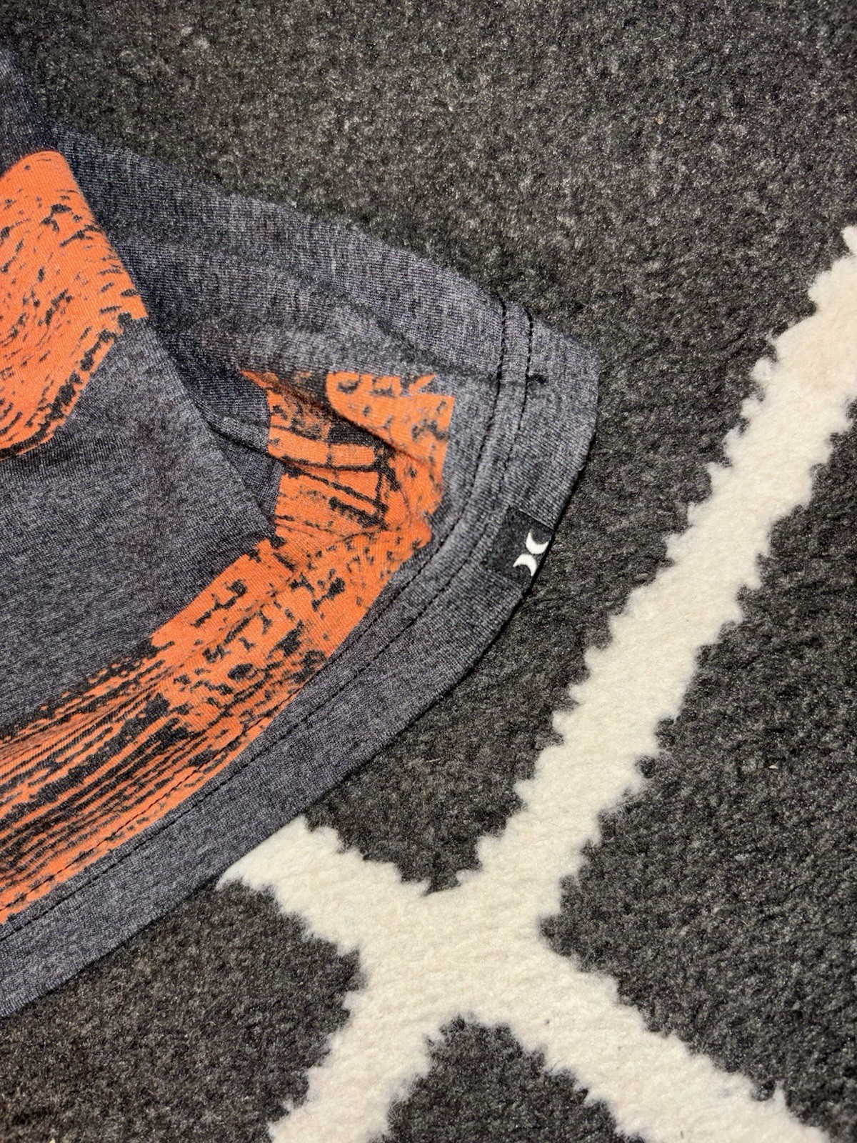 Hurley Premium Fit Striped T-Shirt Gray/Orange Crew Neck Men’s L gallery