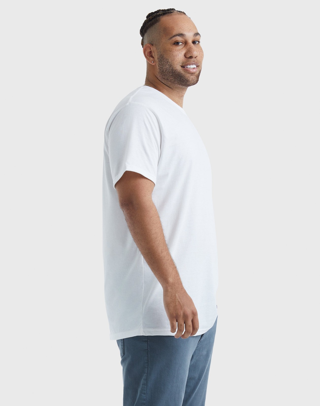 Hanes Men's T-Shirt Big & Tall Tri-Blend Short Sleeve Originals Crew sz LT-3XL T gallery