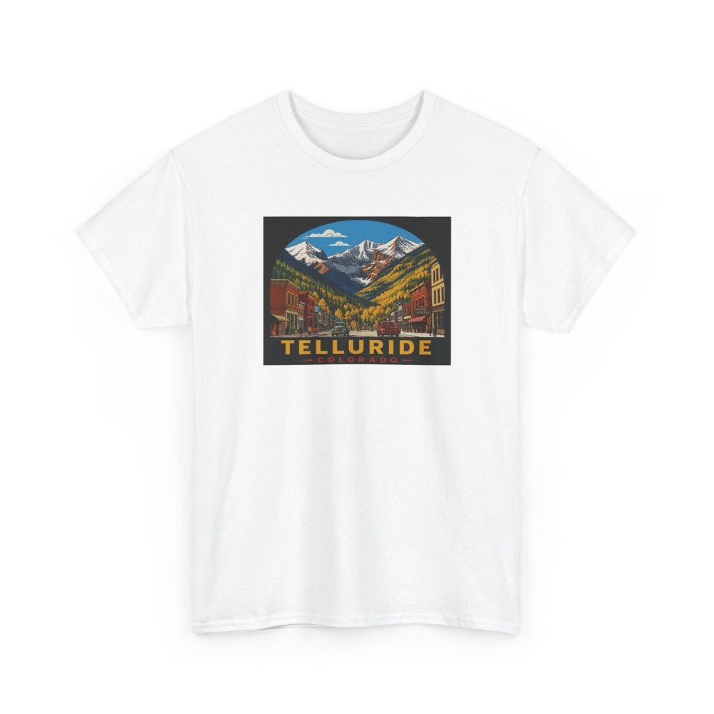 Telluride Colorado Mountain Town Tee | Vintage Travel Decal Ski Design T-Shirt