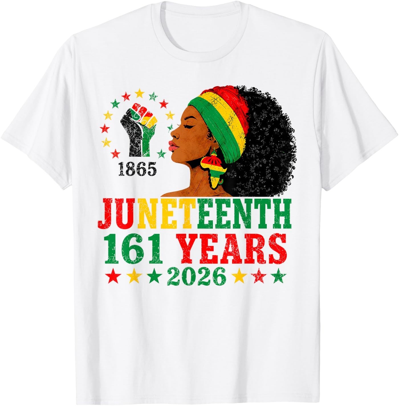 Juneteenth 1865 2026 161 Years of Freedom Black Women T-Shirt