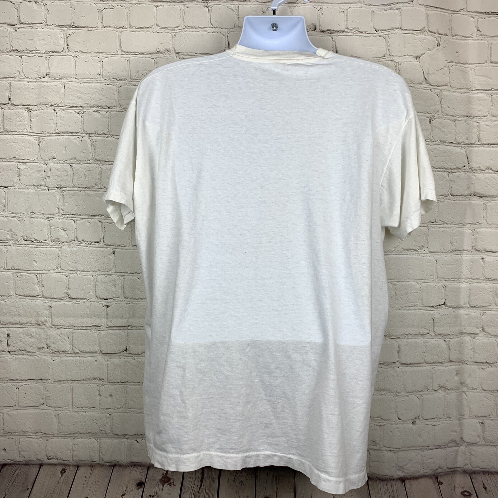 VTG Daytona Beach Florida T-Shirt Tee Sz XL Single Stitch Footprints Rainbow 90s gallery