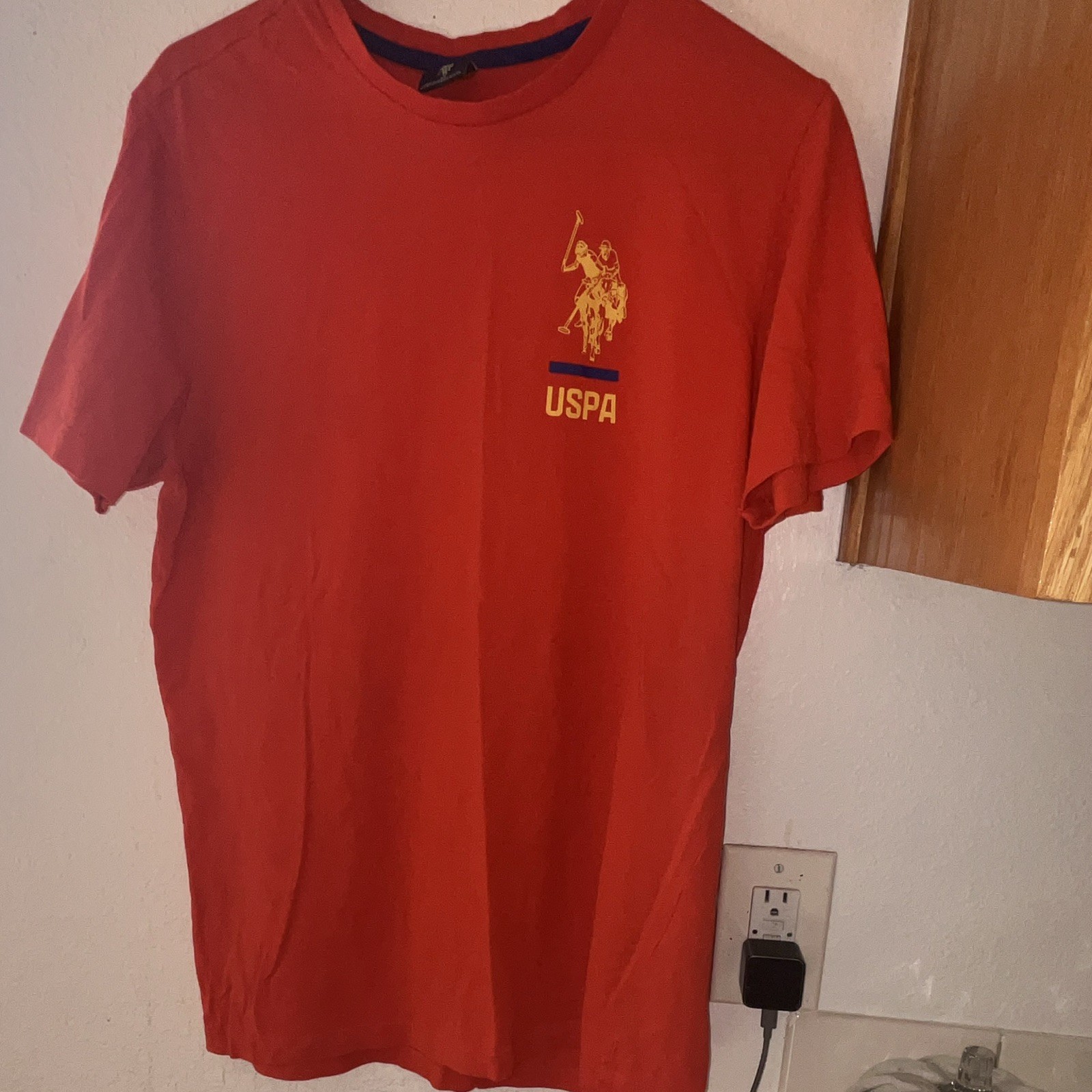 U.S. Polo Assn. Men’s Red Solid Crew Neck Short Sleeve Logo T-Shirt Size M gallery