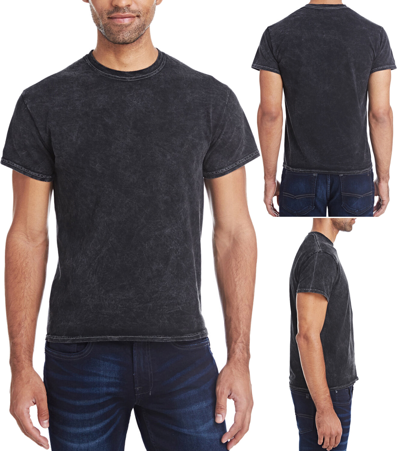 Mens Pre-Shrunk Cotton Vintage Wash T-Shirt Tee S, M, L, XL, 2XL, 3XL NEW! gallery