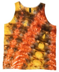 Roll Fold Ice Tie Dye T-Shirt, Mens L Tank Top, Fall Colors