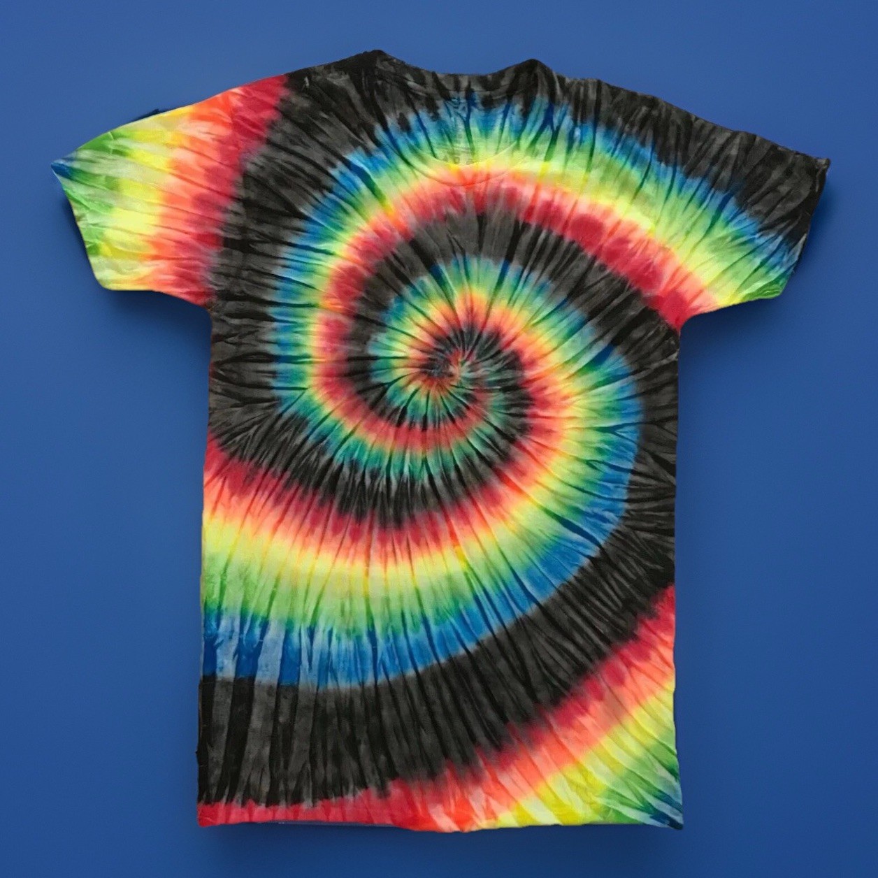*New* 2XL - Sm Handmade Tie Dye, Rainbow Road Double Spiral (No pink) Crew or V gallery
