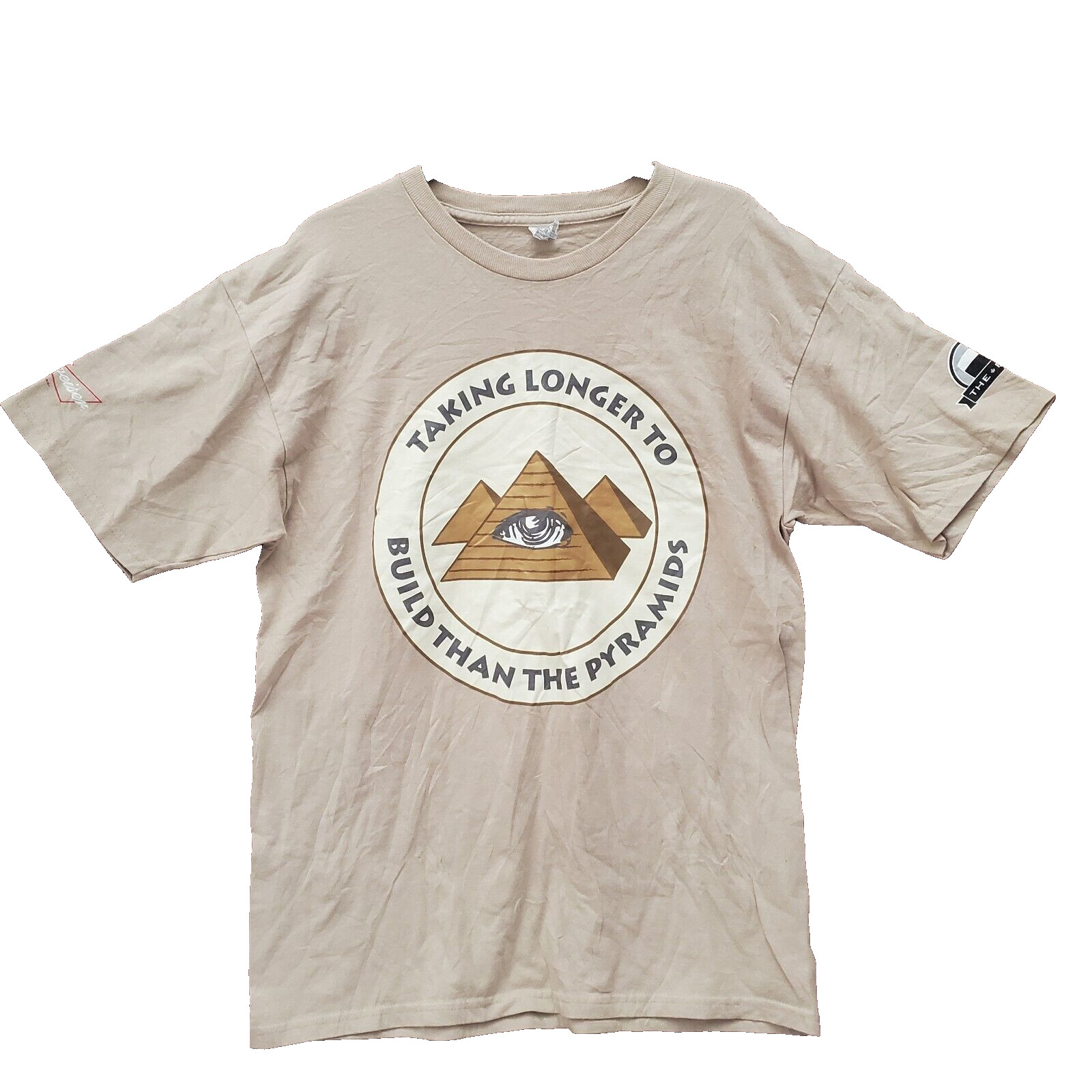 Men's Taking Longer To Build Than The Pyramids Graphic T-Shirt Beige Cotton Lrg gallery