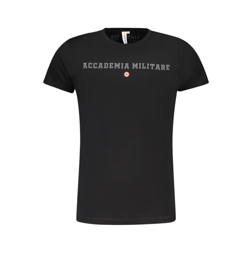 ACCADEMIA MILITARE Men’s Black Short Sleeve Cotton Girocollo T-Shirt
