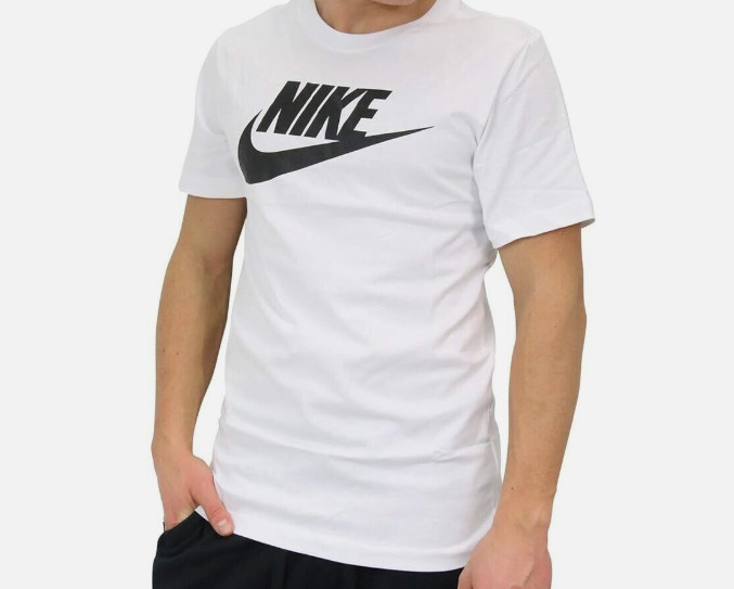 Nike Men's NSW Sportswear Icon Futura T Shirts White AR5004-101 i gallery