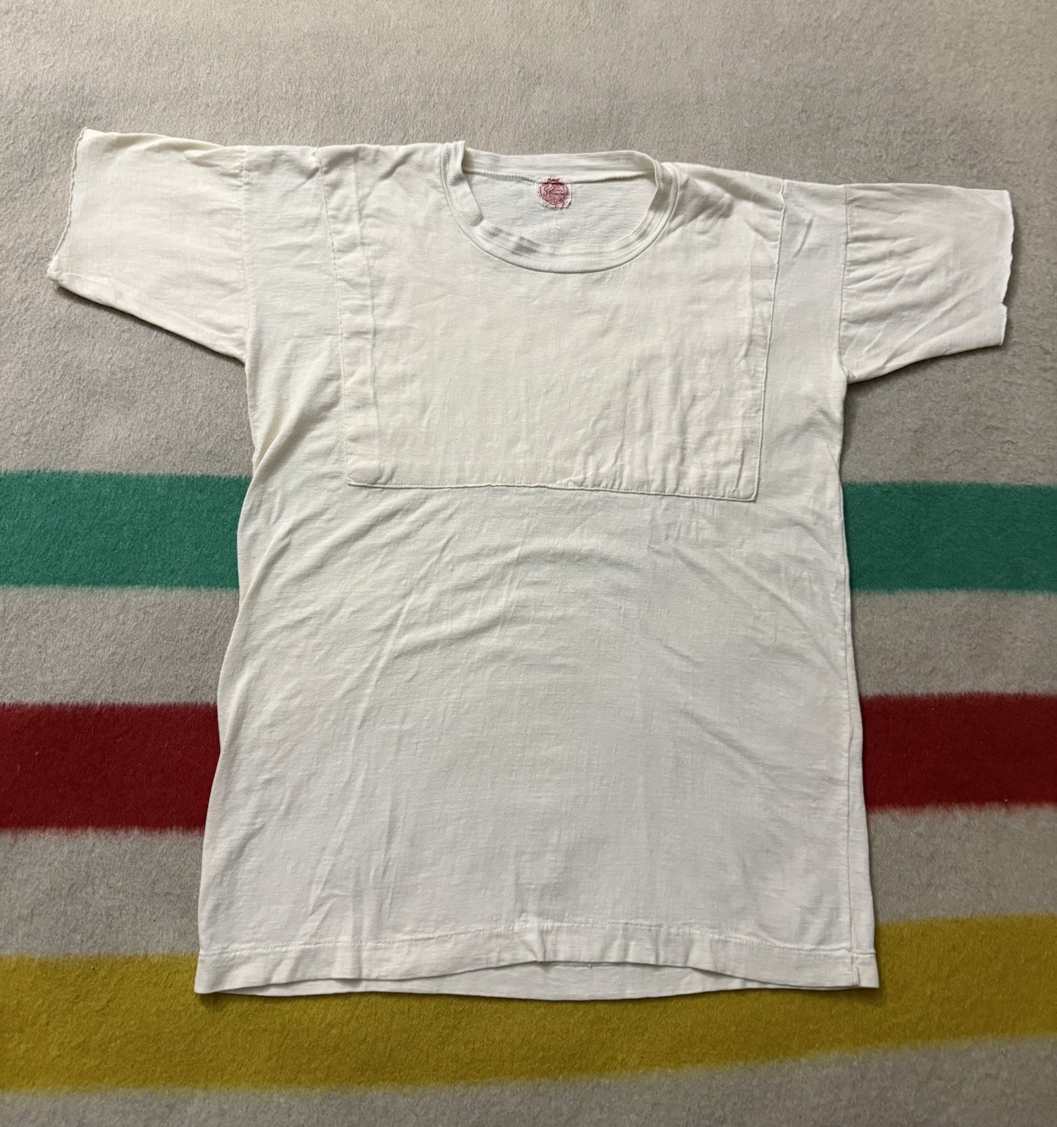 Vintage 30s 40s Paneled White Blank Tee Jersey All 100% Cotton 20.5x27x28 Rare