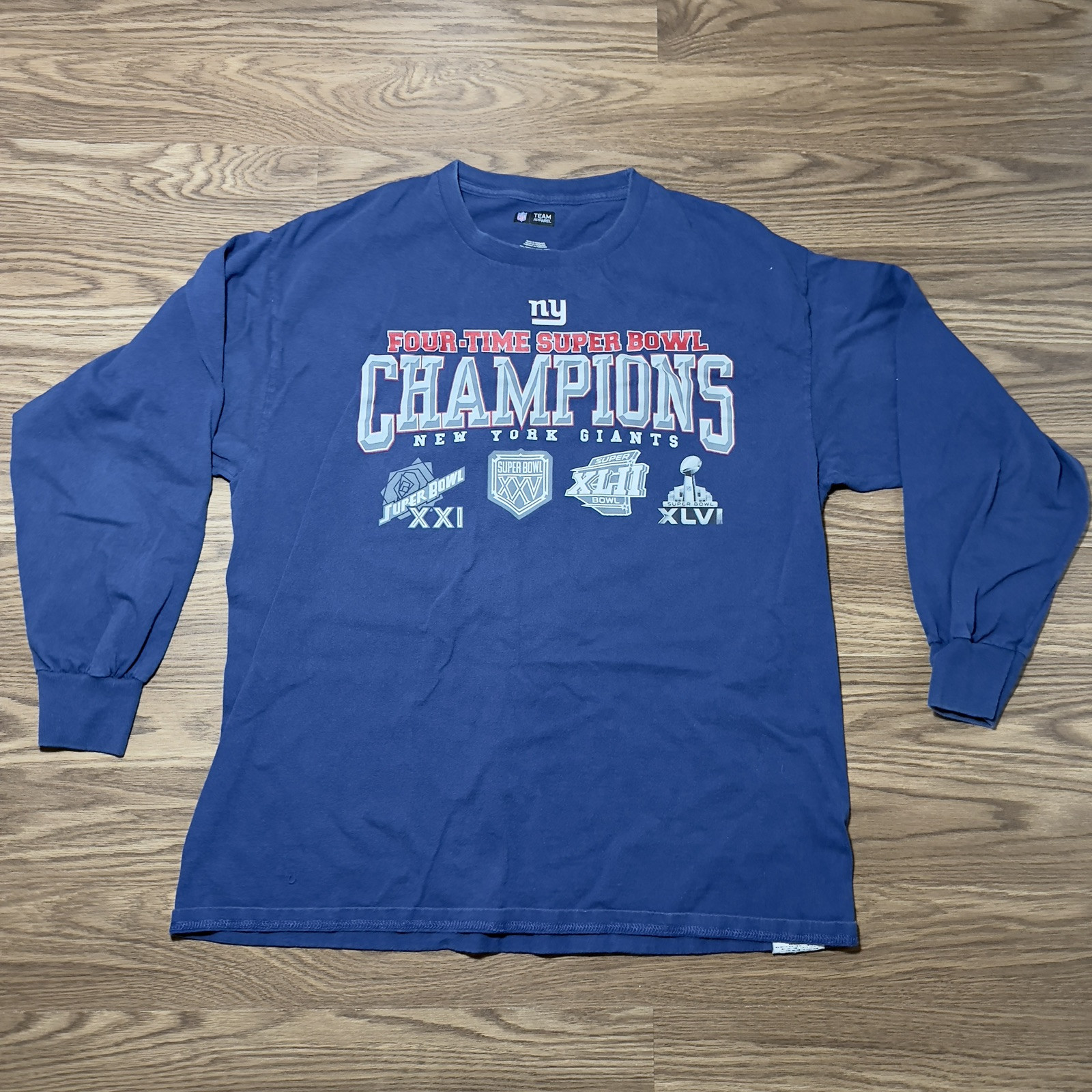 NFL Team New York Football Giants Super Bowl Champions LS T Shirt Size XL gallery