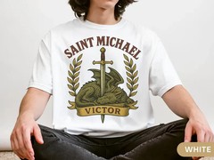 Saint Michael Shirt Catholic St Michael the Archangel TShirt Gift for Men Women