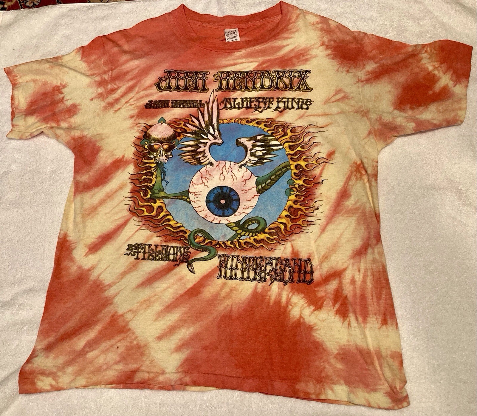 Vintage 90’s Jimi Hendrix Experience “Flying Eyeball” Tie Dye Shirt Men’s L