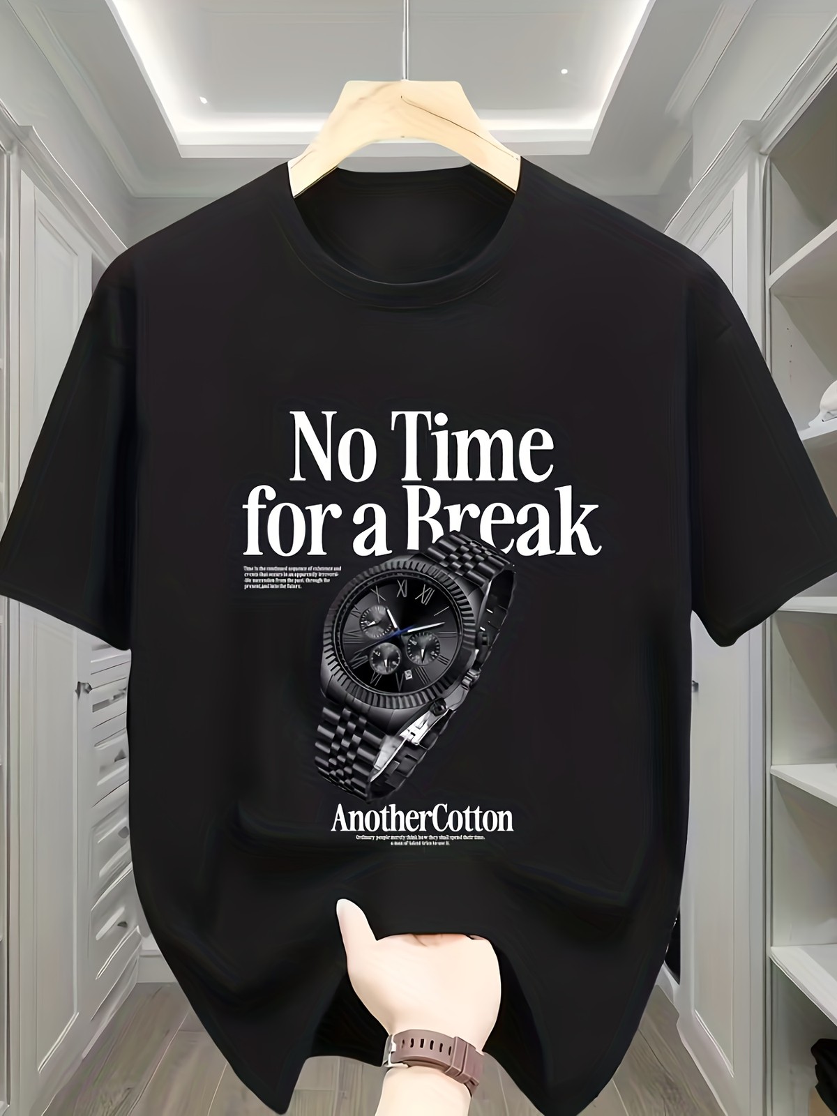 No Time for a Break Watch Graphic T-Shirt Vintage Streetwear Casual Tee gallery