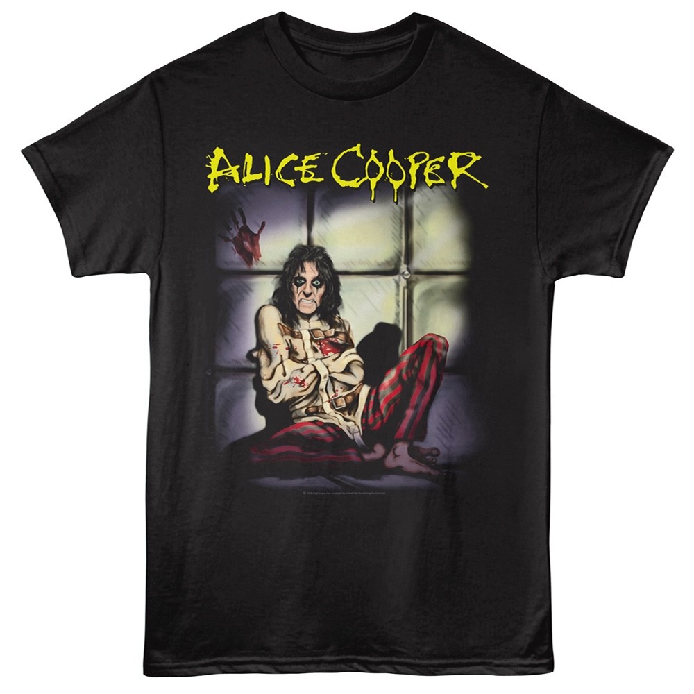 Alice Cooper T-Shirt STRAIGHT JACKET ALBUM Mens Heavy Metal Music New Black