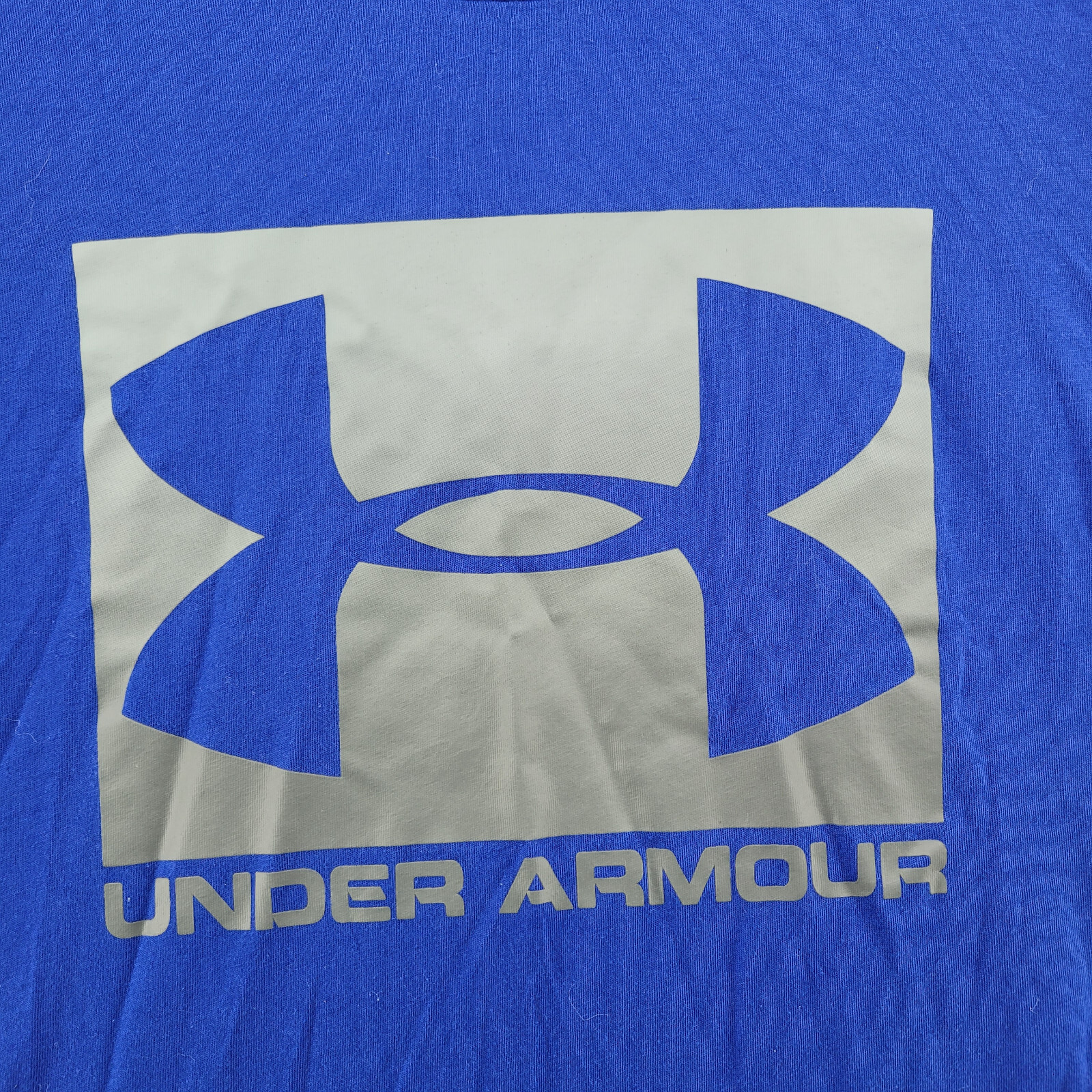 Under Armour Heatgear Loose Fit Men's Size XL Solid Blue Logo Crew-Neck T-Shirt gallery