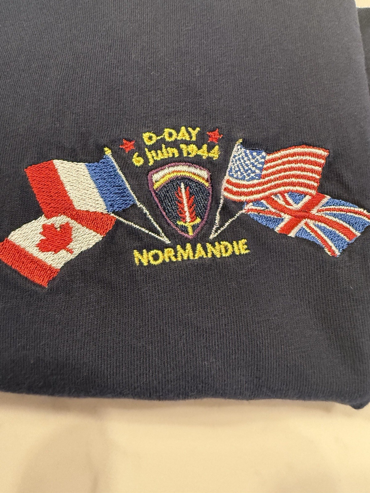 Slazenger Normandie D-DAY Navy Blue tee T Shirt Men’s Size: Small Vintage gallery