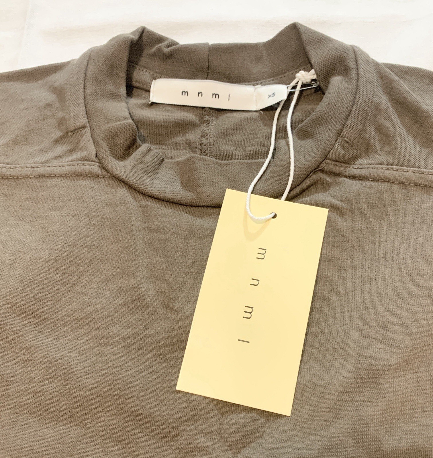 NWT MNML OVERSIZED Relax Raw Hem Tee Mens XS Crew Neck T Shirt Muddy Grey Trendy gallery